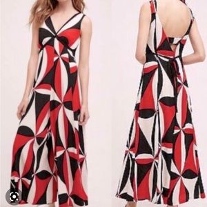 Anthropologie HD In Paris Tallulah Red Black White Sleeveless Wide Leg Jumpsuit